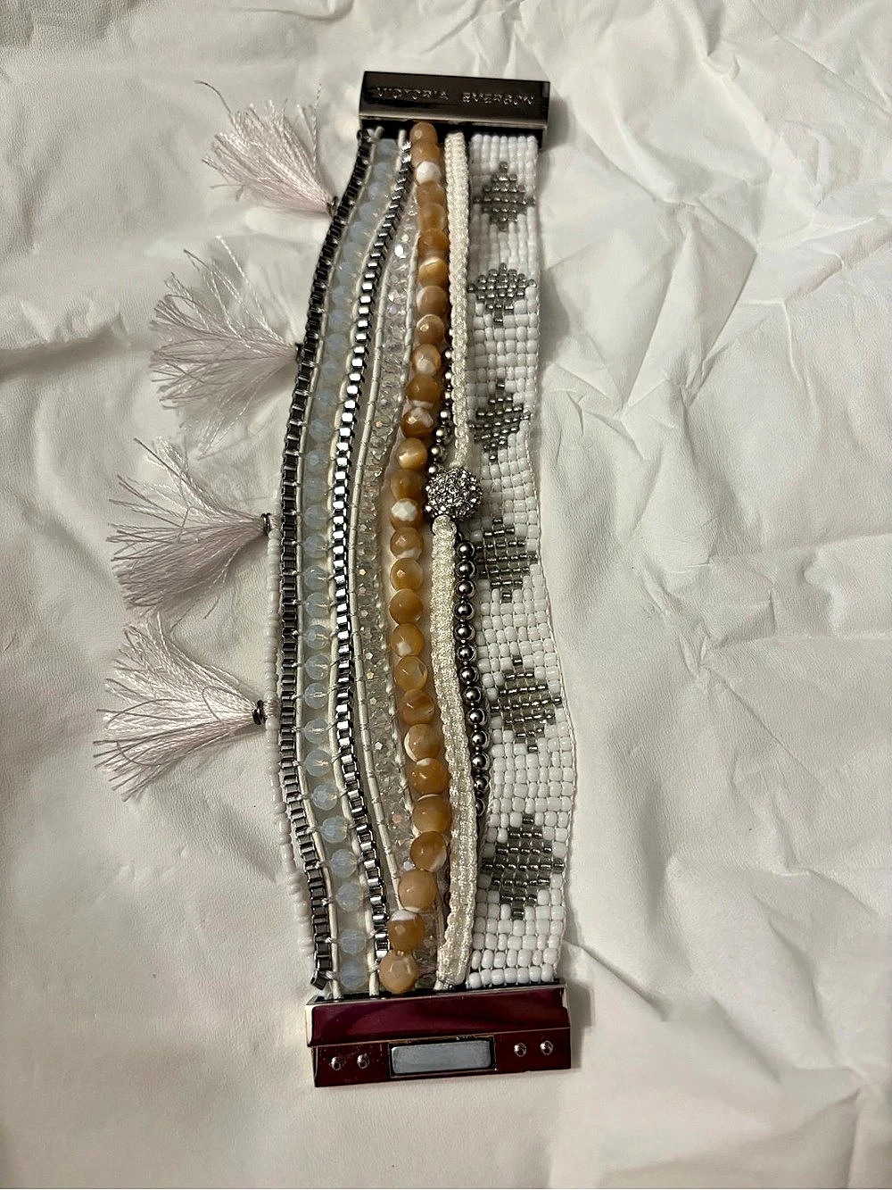 Victoria Emerson Layered Silver & White Bracelet